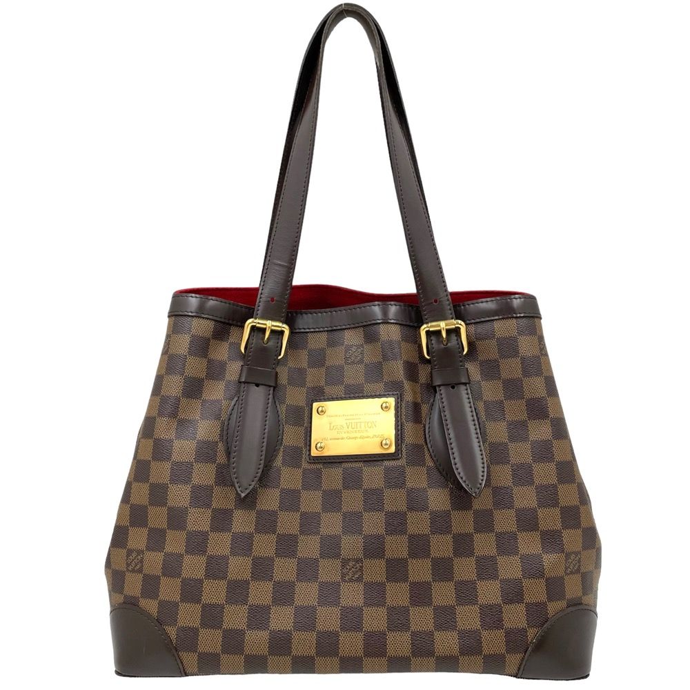 【限定価格】LOUIS VUITTON ルイヴィトン トートバッグ ダミエ ハムステッドMM ハンドバッグ ブラウン 茶 鞄 かばん N51204    ゴールド金具 レディース【品】