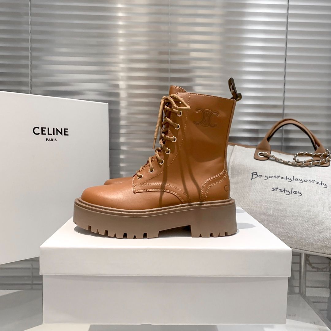 新品 CELINE セリーヌ マーティンブーツ ショートブーツ 長靴 人気厚底 - メルカリ