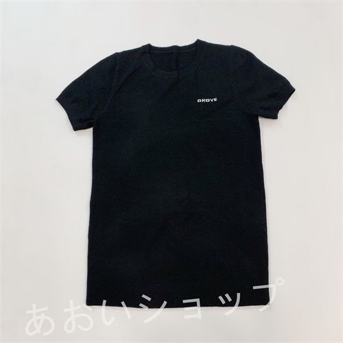 韓国GROVEニットアルファベット半袖ワンピース
