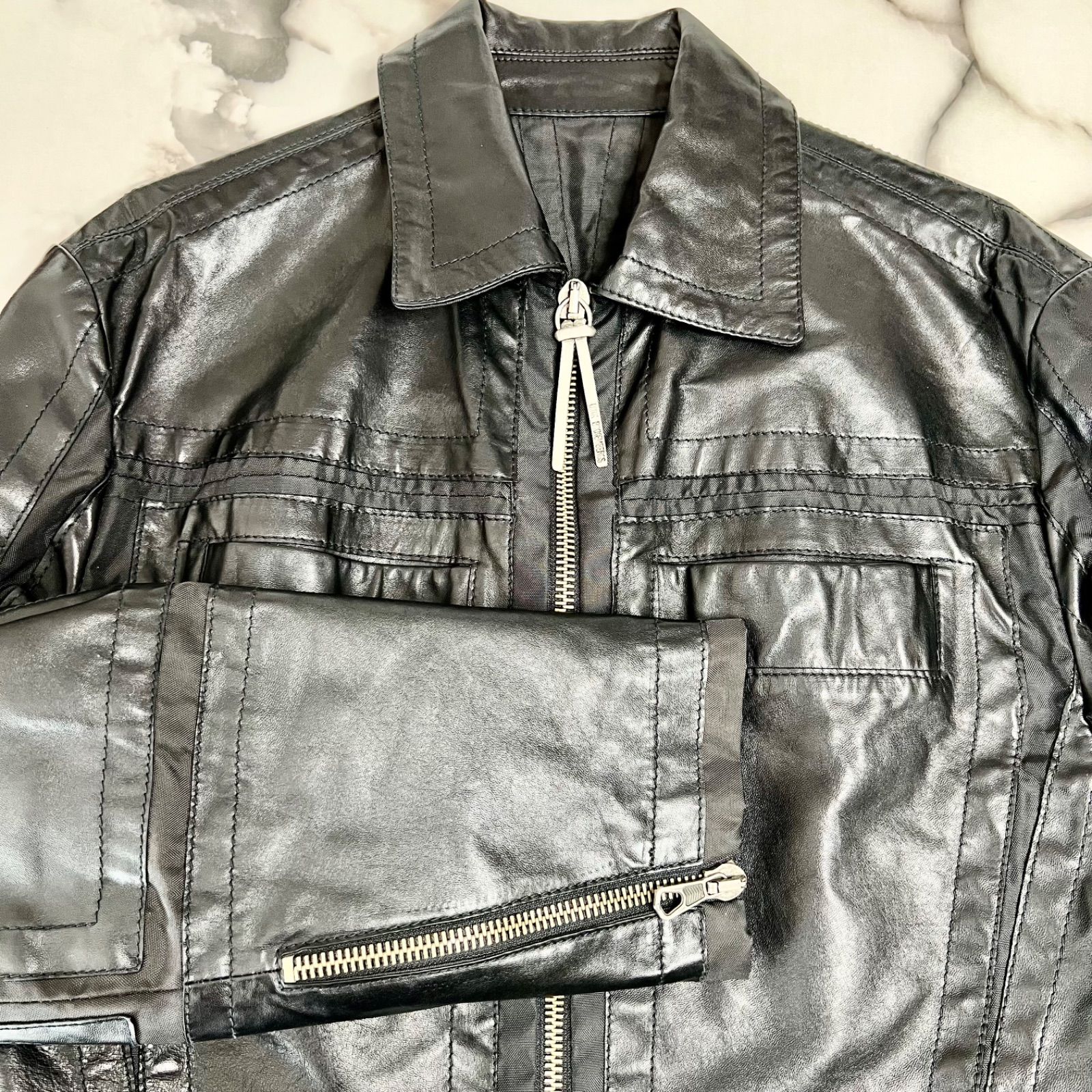 DIRK BIKKEMBERGS】レザージャケット メンズ46 黒 ブラック M - メルカリ
