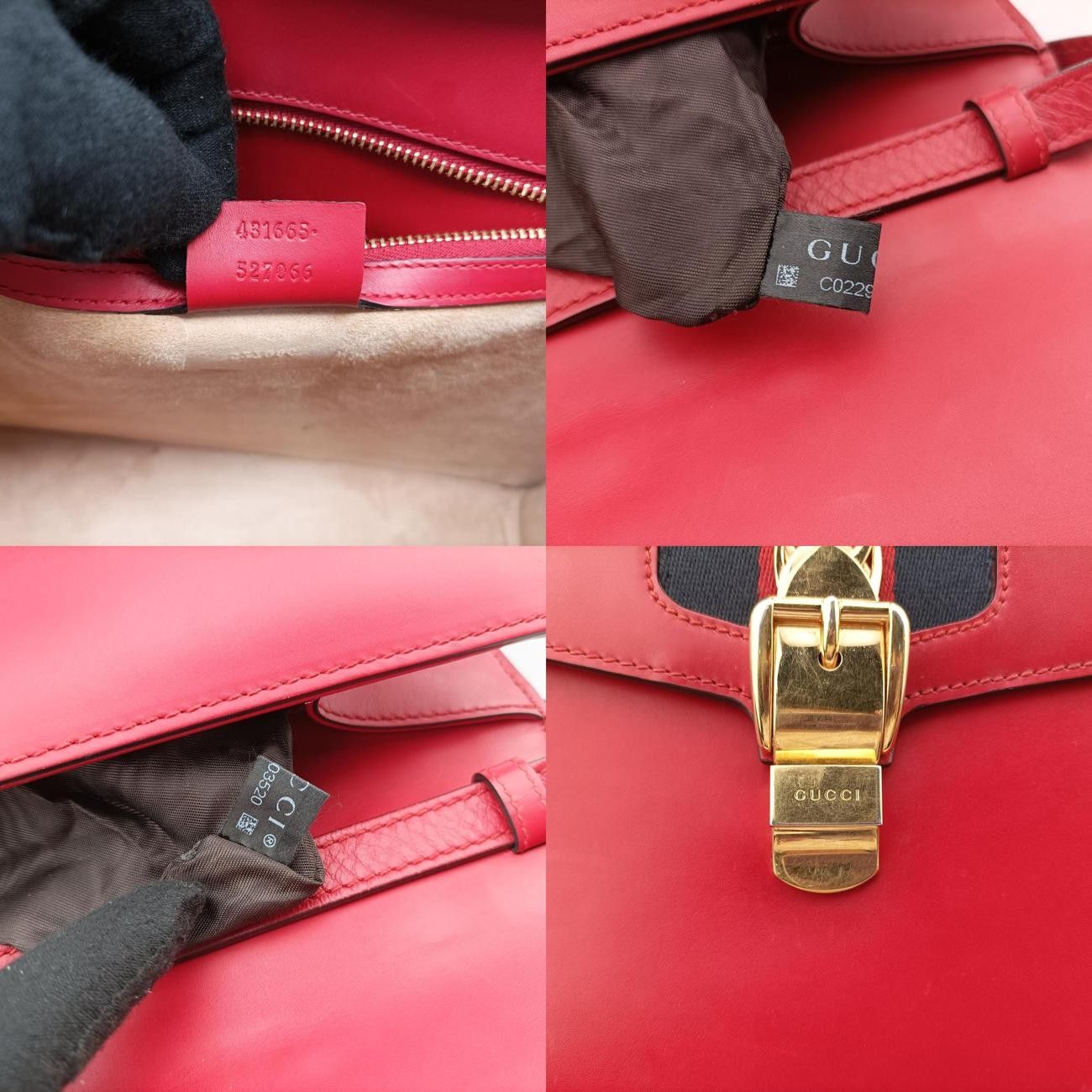 グッチGucciシルヴィレッド×ネイビーレザー431665C022903520