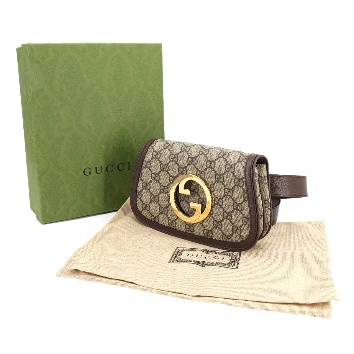 グッチ GUCCI ブロンディ GGスプリーム ベルト バッグ ウエスト ポーチ レザー ベージュ ブラウン 703807 90298019