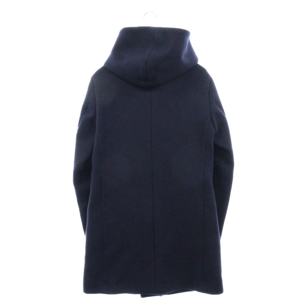 jun hashimoto (ジュンハシモト) 16AW WRAP HOODED COAT ラップ フーデッド ジップアップ メルトン コート  ネイビー1011620021 - メルカリ