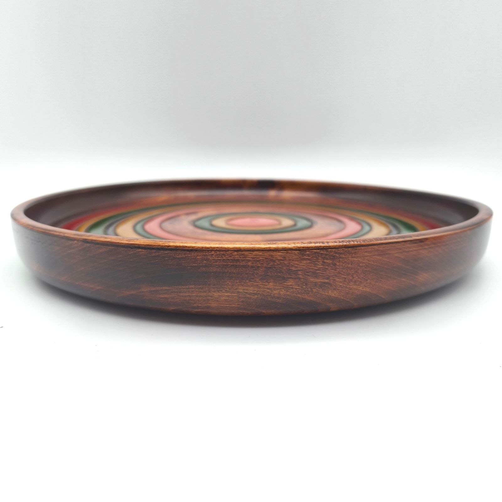 独楽塗・丸盆・お盆・トレー・天然木・香川漆器・伝統工芸・No