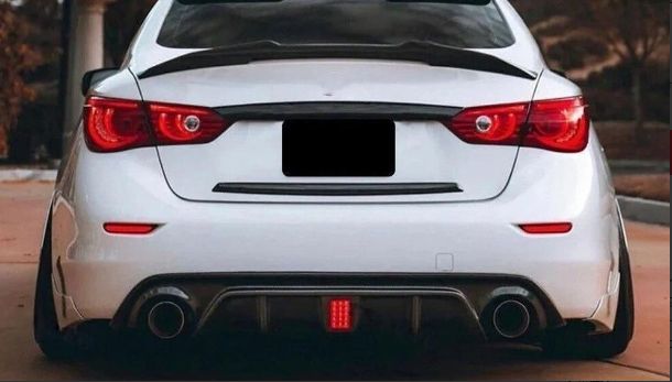 インフィニティ Q50L 2014-2017対応 LEDリフレクター付き リアディフューザー 改装用