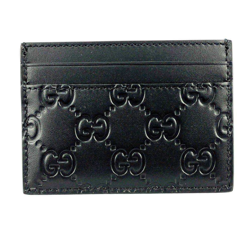 グッチ GG シマ カードケース パスケース 定期入れ ビジネス レザー ブラック 箱 449574 10