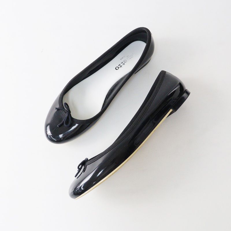 【美品】repetto レペット サンドリオンベイビー ブラック38 repetto バレエシューズ レペット サンドリオン ベイビー レイン