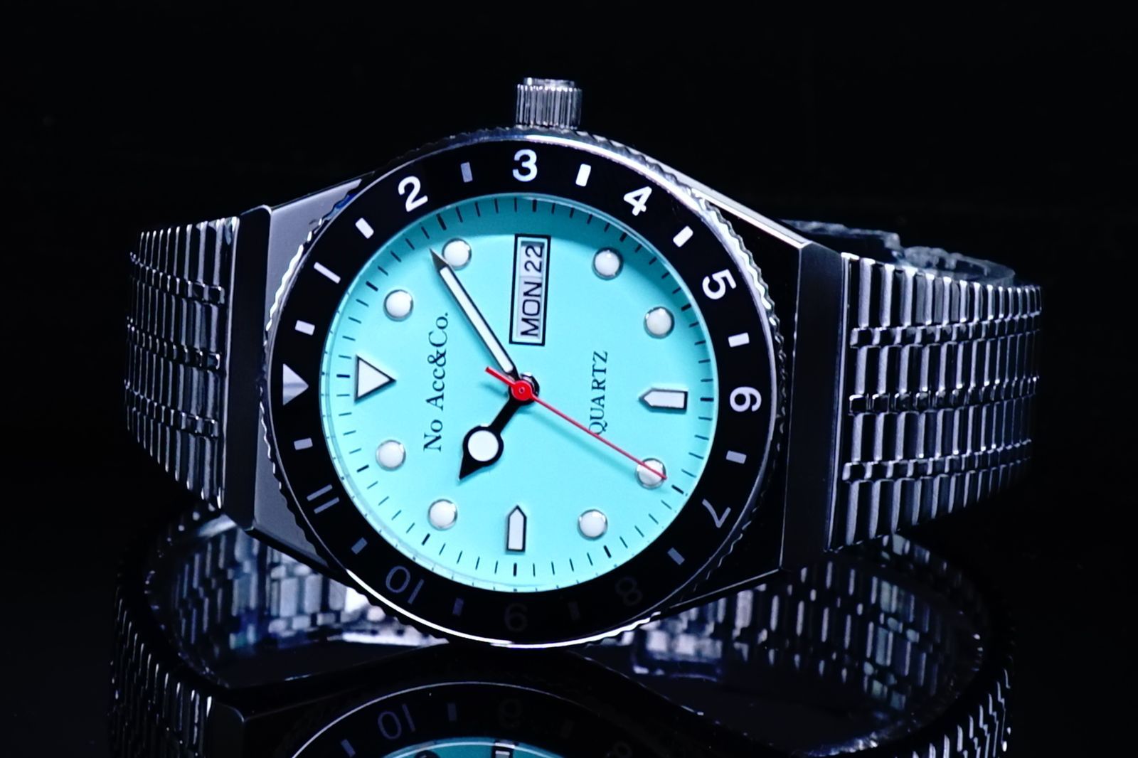 No Accessory&Co/No Acc&Co三代目逆輸入モデル/BLACK×Tiffany Blueサブマリーナ50m防水新品激レア日本未発売 TIMEX Q - メルカリ