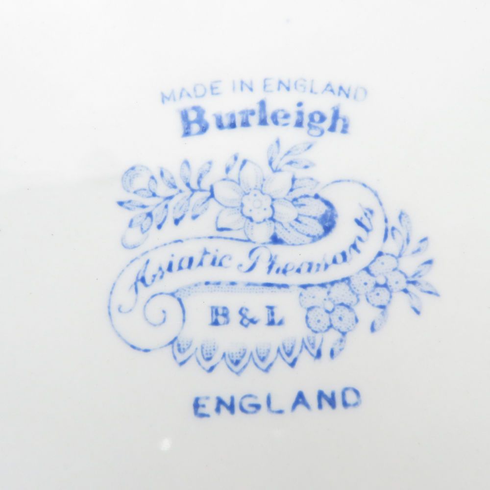 美品 BURLEIGH バーレイ ブルーアジアティックフェザンツ 中皿&大皿 2枚 プレートセット デザート ディナー 英国 花 SU9533S2 