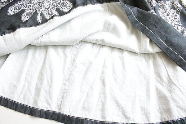 トリココムデギャルソン　レースプリントスカート tricot COMME des GARCONS ◇ レースプリント リネン100％ スカート