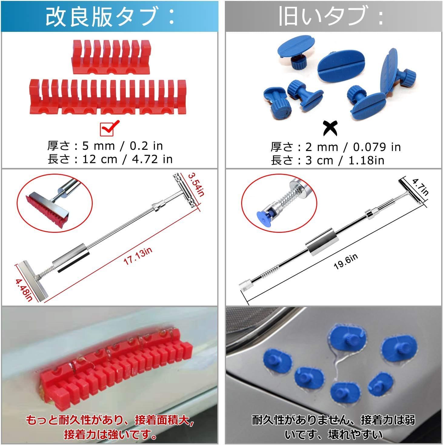 Manelord デントリペアツール 車の凹み直し Tバー スライドハンマー 車補修 引っ張り工具 DIY修理工具 (26セット)