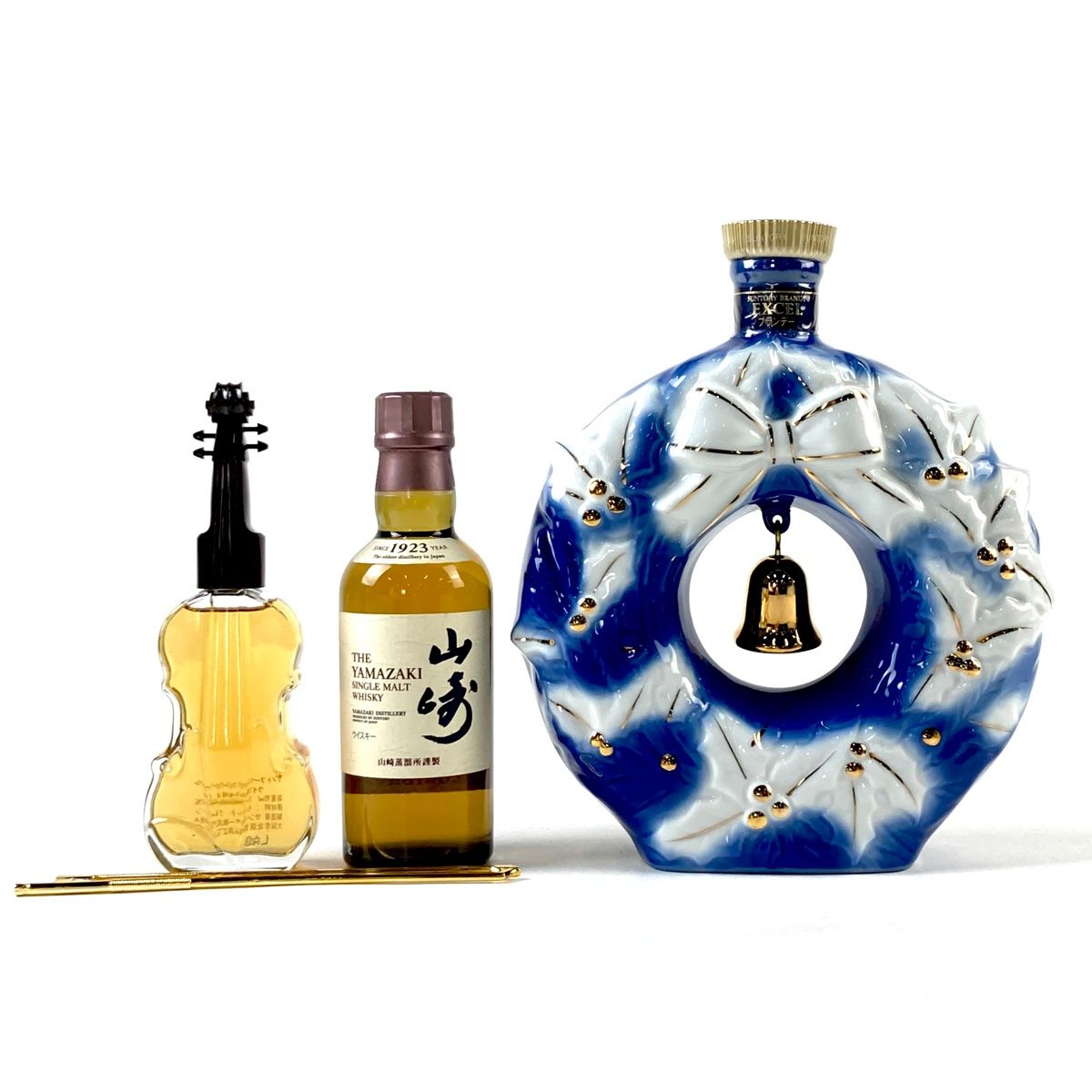 東京都内限定発送】 3本 サントリー SUNTORY ローヤル バイオリン型ボトル ミニボトル 山崎 シングルモルト 1923 エクセル  クリスマスリース ブランデー ウイスキー セット 【古酒】 - メルカリ