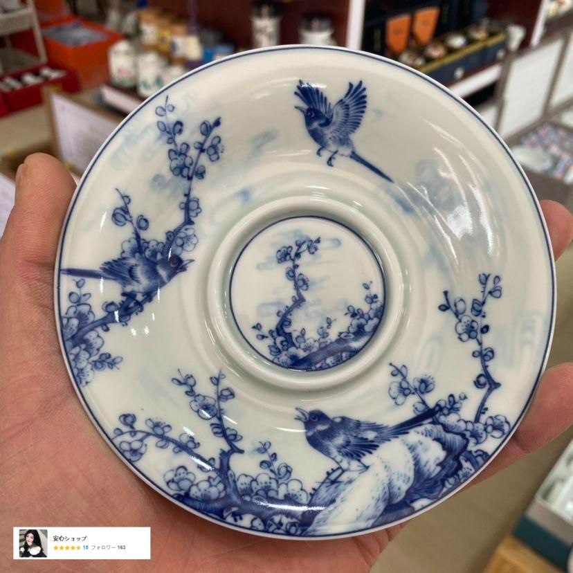 中国茶器 景徳鎮 陶磁器 青花喜上眉梢三才蓋碗 茶碗 煎茶器 新品