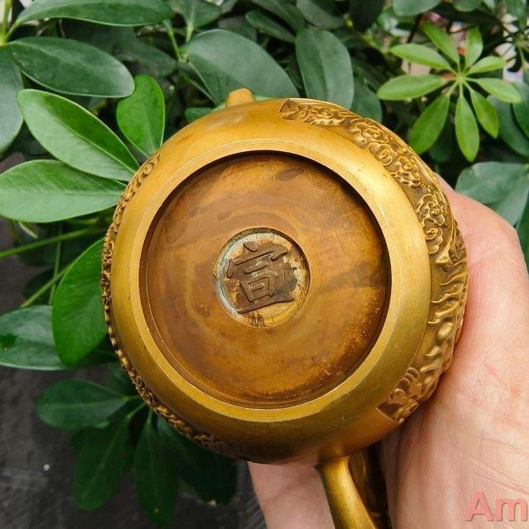 銅器 浮彫龍鳳茶壺 酒壺 茶道具 装飾品 工芸品 置物 - メルカリ