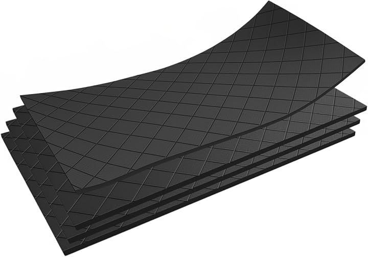 便利資材のPOCHI 軽量高耐久 ゴムマット PSYJr 450x910mm 厚さ5mm｜4枚セット 工事現場 イベント DIYに最適 床面の保護 養生材 薄型軟質タイプ 約2.5kg ブラック 450mm x 910mm x 厚さ5mm