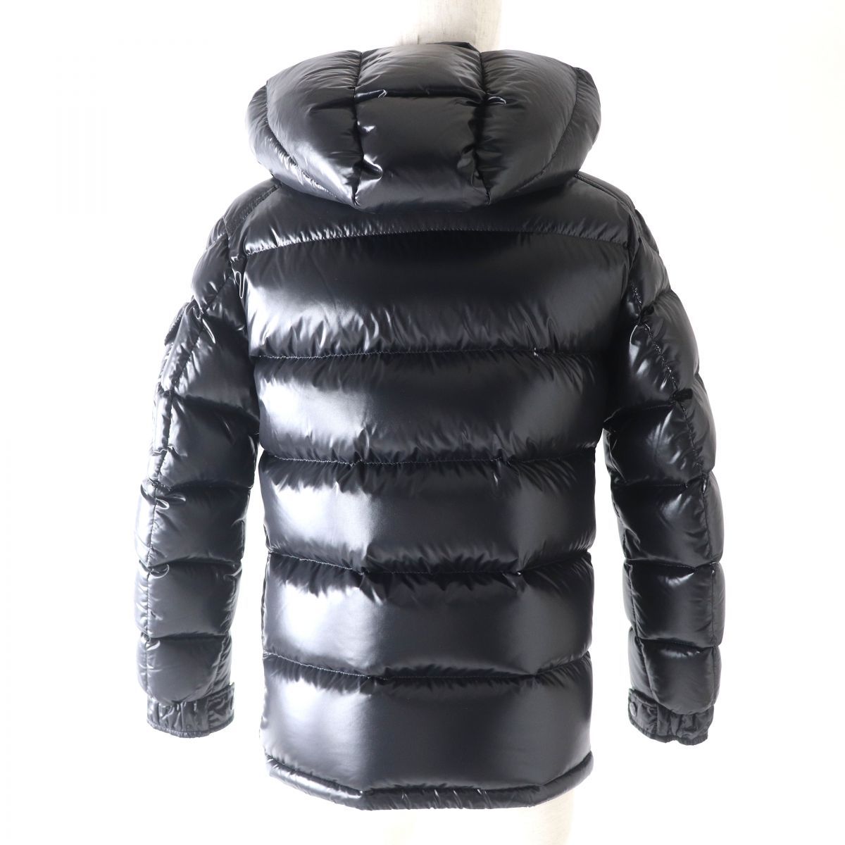 美品△正規品 MONCLER モンクレール MAYA マヤ ロゴワッペン付き フーデッド ダブルジップ ダウンジャケット レディース ブラック 黒 00  - メルカリ