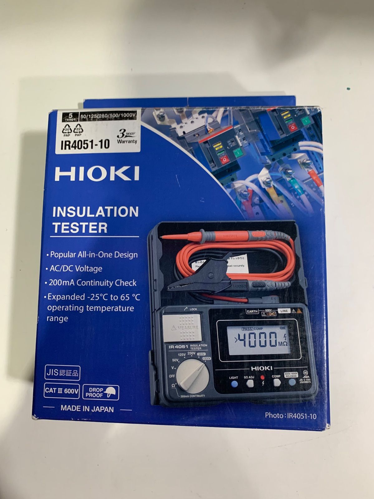 HIOKI デジタル絶縁抵抗計 IR4051-10