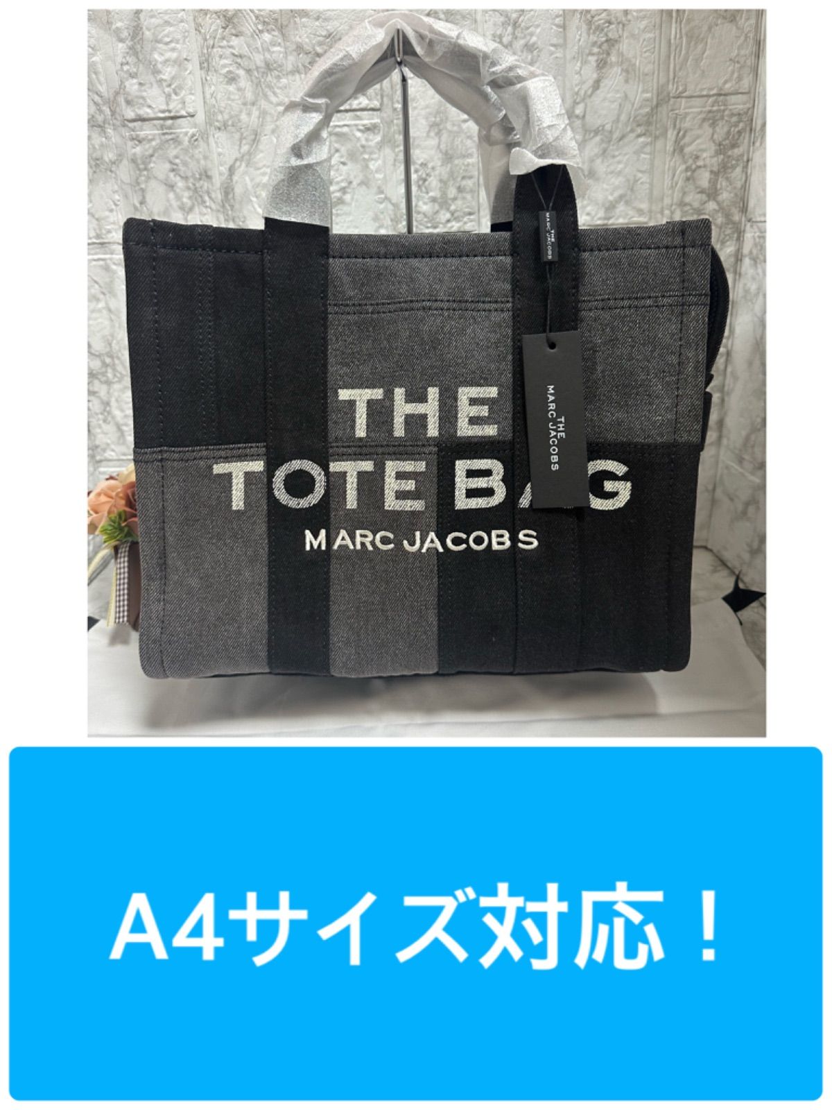 新品☆MARC JACOBS トートバッグ ショルダーバッグ BLACKデニム - メルカリ