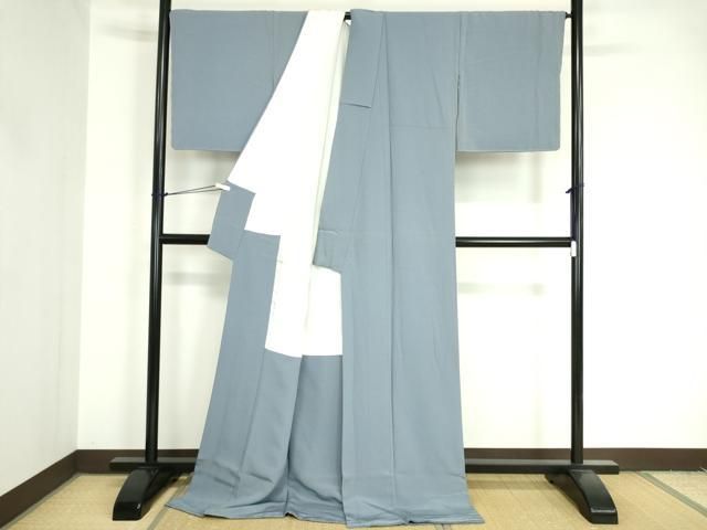 平和屋着物○上質な色無地 梅鼠色 さが美扱い 正絹 逸品 AAAZ4996ck