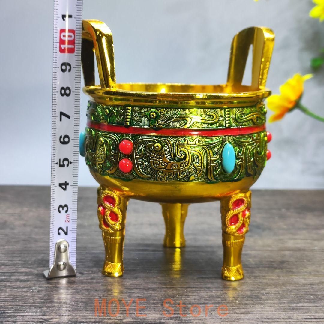 銅製 蘇工如意三足炉 盤香炉 檀香炉 茶道具 香道具 装飾品 工芸品 置物 銅製 蘇工如意三足炉 盤香炉 檀香炉 茶道具 香道具 装飾品 工芸