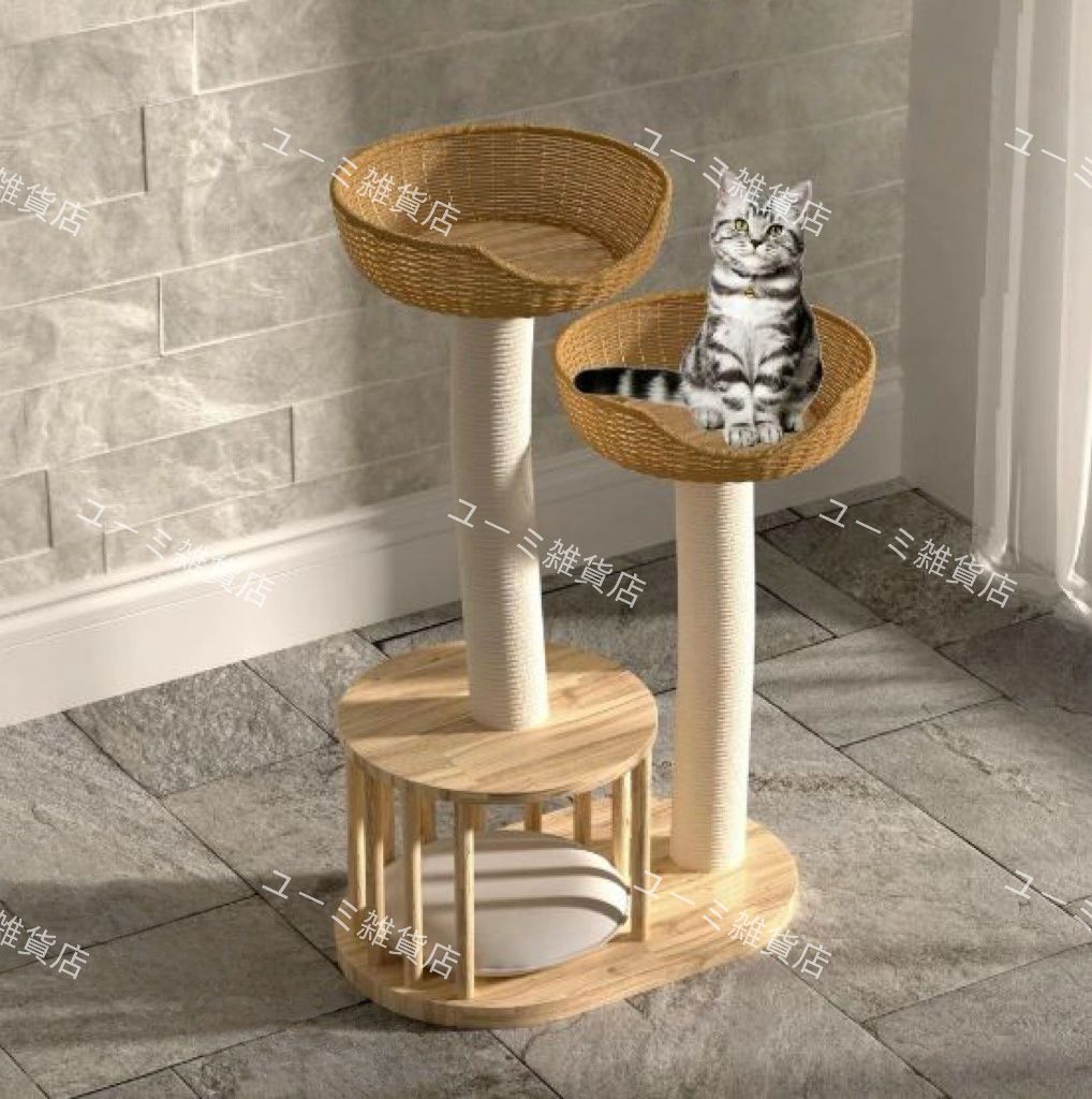 送料無料 キャットタワー キャットタワー 据え置き スリム 大型猫 中型 小型 ミニ 多頭飼い ハンモック おしゃれ かわいい 爪とぎ おもちゃ 猫タワー ねこ 爪研ぎ 麻紐 子猫 シニア 省スペース コンパクト