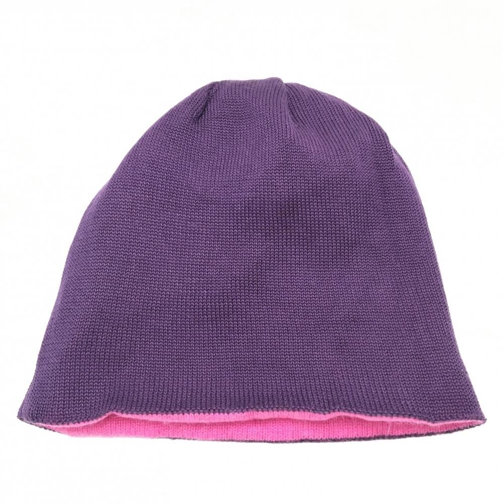 最短翌営業日発送。 超 マークアンドロナ リバーシブルニット帽 ピンク 片面パープル ラインストーンスカル ゴルフウェア MARK＆LONA 品質保証、最安値に挑戦！