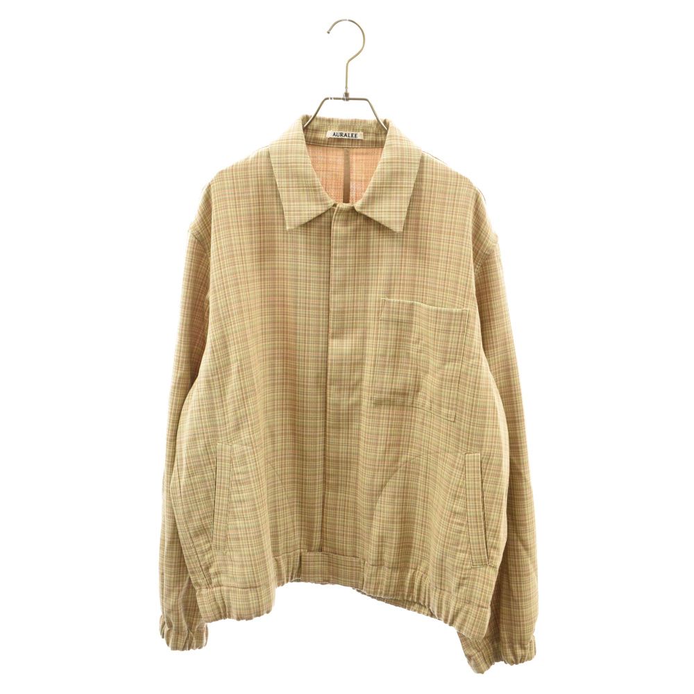 20SS/ハードツイストウールダブルフェイスチェックブルゾン/5/ウール