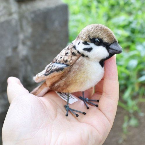 スズメ HANSA ハンサ リアル 動物 ぬいぐるみ 小鳥 すずめ