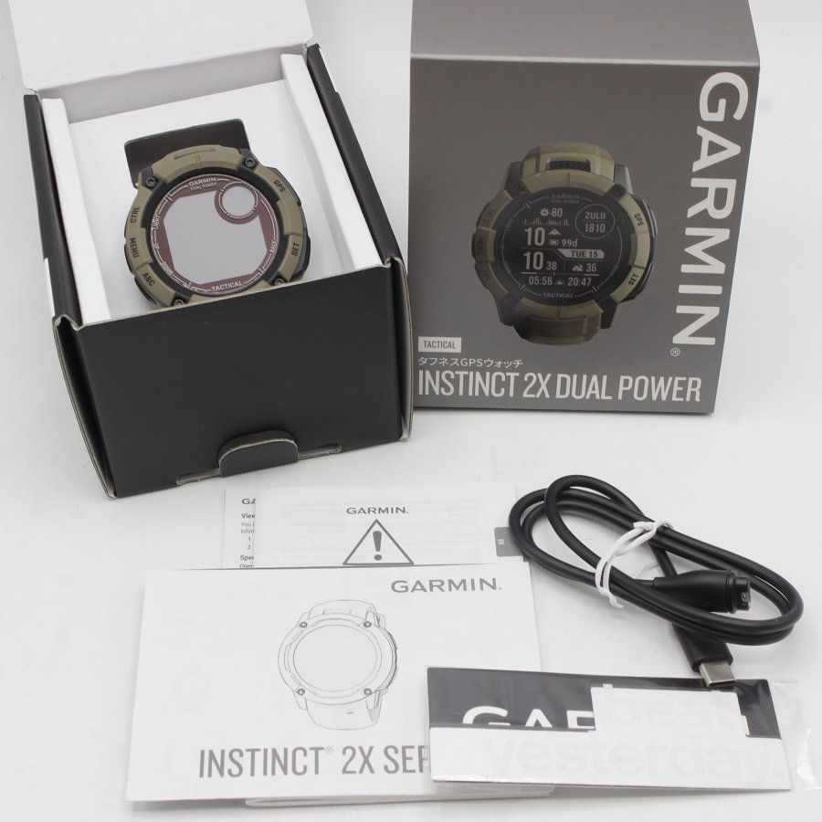 美品】GARMIN Instinct 2X Dual Power Tactical Edition Coyote Tan 