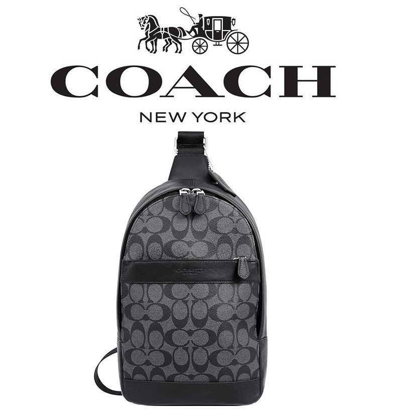 コーチバッグ＞COACH/コーチバッグ ボディーバッグ F54787 チャコール×ブラック クロスボディー ショルダーバッグ スリングバッグ 斜めがけ バッグ アウトレット品 紙袋付属 新品未使用 - メルカリ