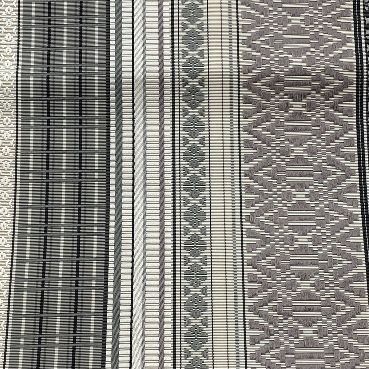 名古屋帯 名品 証紙 筑前間道 八寸名古屋帯 松葉仕立て 献上柄 縞 博多織 クリーム 正絹