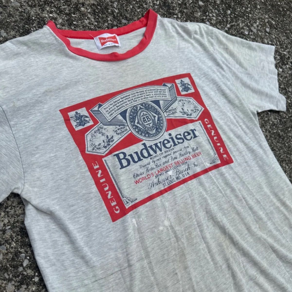 80s 90s Budweiser vintage Lingr fade Tshirt - メルカリ