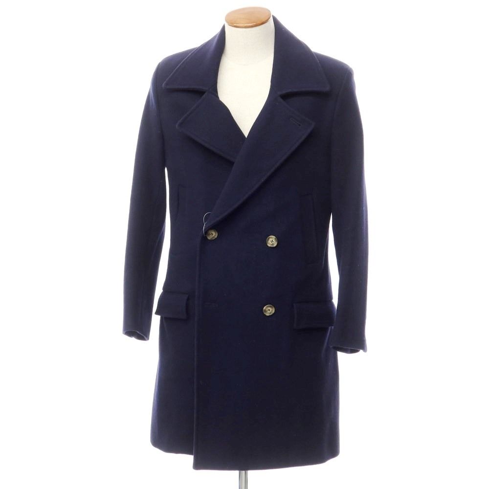 【中古】アミ アレクサンドルマテュッシ AMI Alexandre Mattiussi ウール ダブルブレストコート ネイビー【サイズ46】【メンズ】