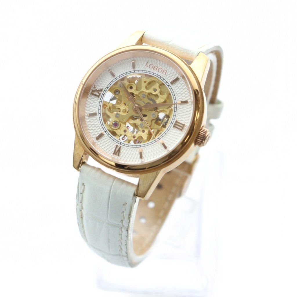 ロバー LOBOR 腕時計 ウォッチ 自動巻き ローマン スケルトン ラウンド  