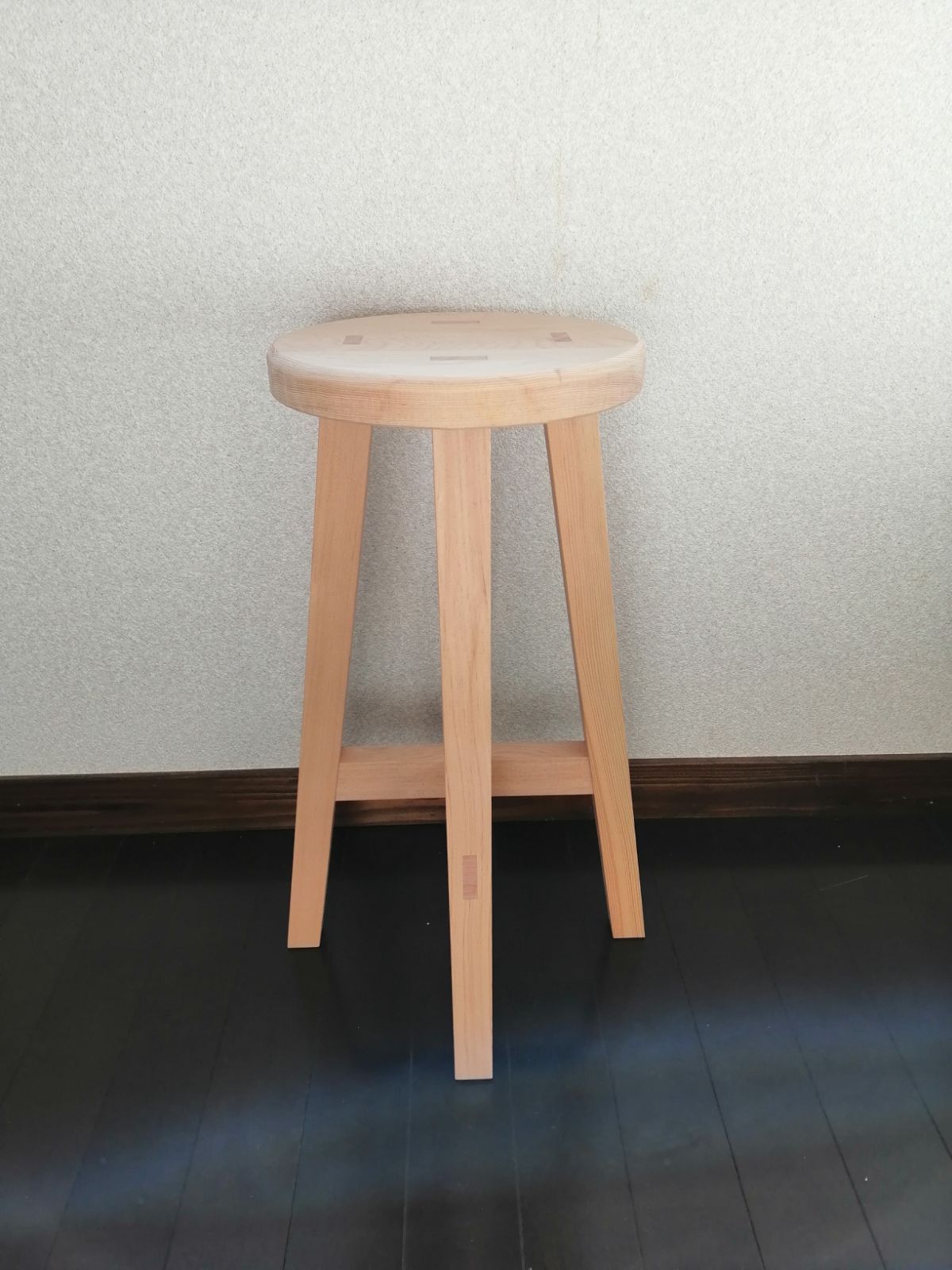 ほぞ組】木製スツール 高さ70cm 丸椅子 stool 猫犬 【公式通販】