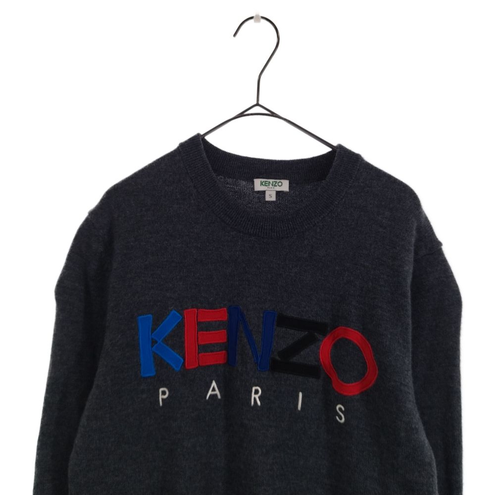 KENZO (ケンゾー) ロゴ刺繍 クルーネックニット トレーナー セーター 
