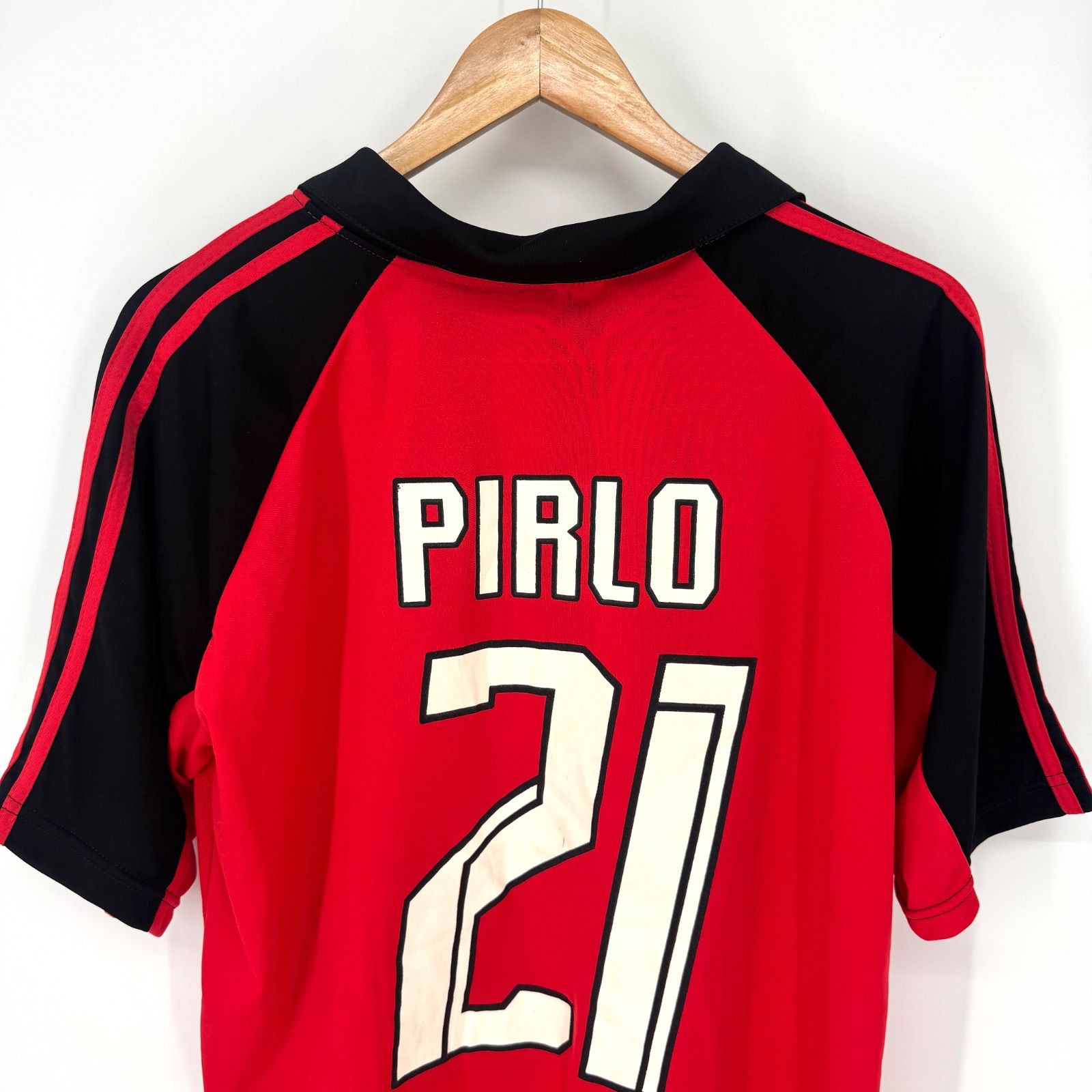 即購入⭕️ACミラン　21ピルロ　襟付き　ユニフォーム　ゲームシャツ ACミラン サッカーユニフォーム 21番 PIRLO アンドレア・ピルロ
