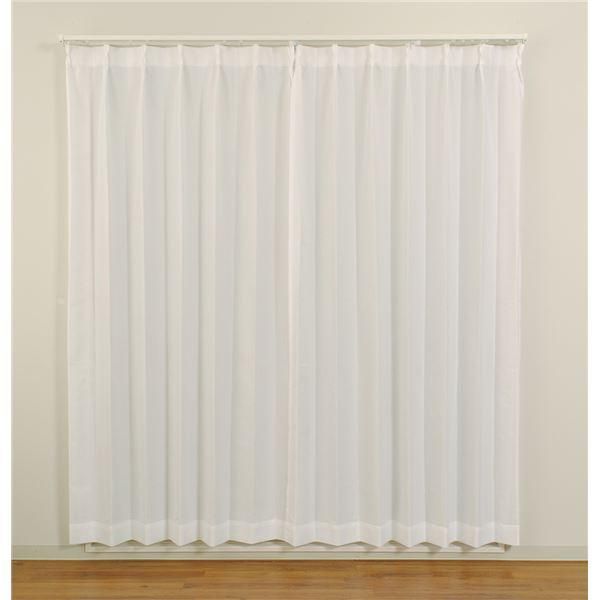 レースカーテン 幅100×丈243cm ホワイト 2枚組 洗える 日本製 UVカット 88.6％ 遮熱 遮像 防炎 ミラーレース リビング