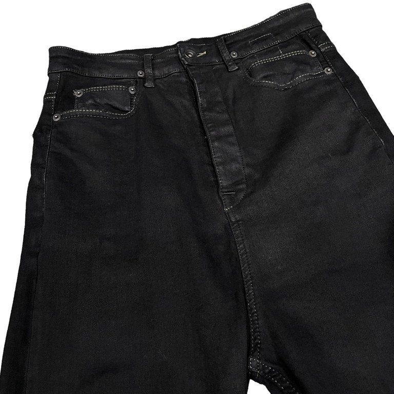 定価71500円 Rick Owens DRKSHDW サルエルブラックデニム Rick Owens DRKSHDW ジップディテール スリムジーンズ