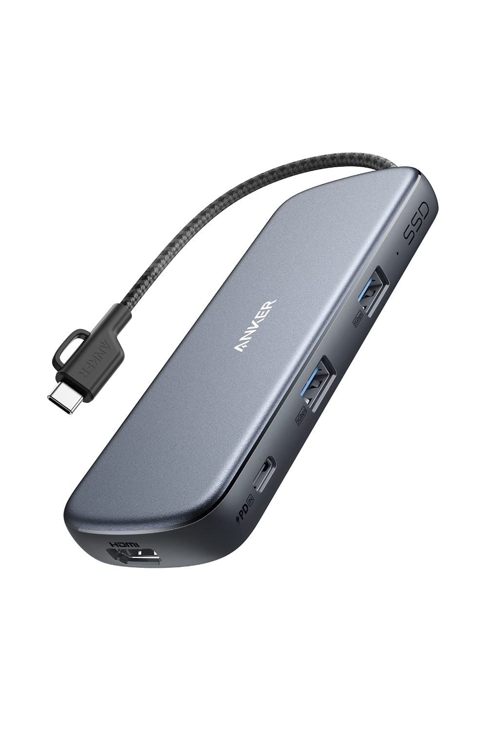 数量限定 Anker PowerExpand 4-in-1 USB-C SSD ハブ (256GB) ストレージ内蔵 4K対応 HDMI 100W USB PD対応 MacBook Pro/iPad Pro/ChromeBook 他対応