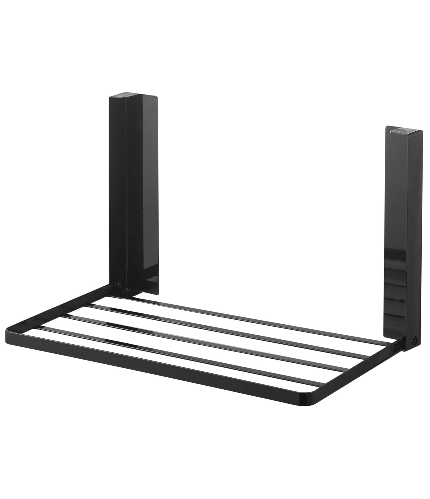 ブラック 洗濯機横マグネット折り畳み棚 約W41XD27XH25.5cm タワー 省スペースラック 山崎実業(Yamazaki) 折り畳み式 5097