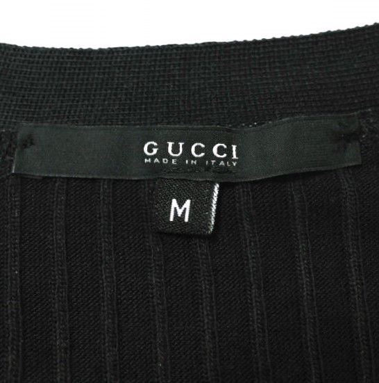 GUCCI グッチ イタリア製 リブ編みシルクVネックカーディガン 236290 