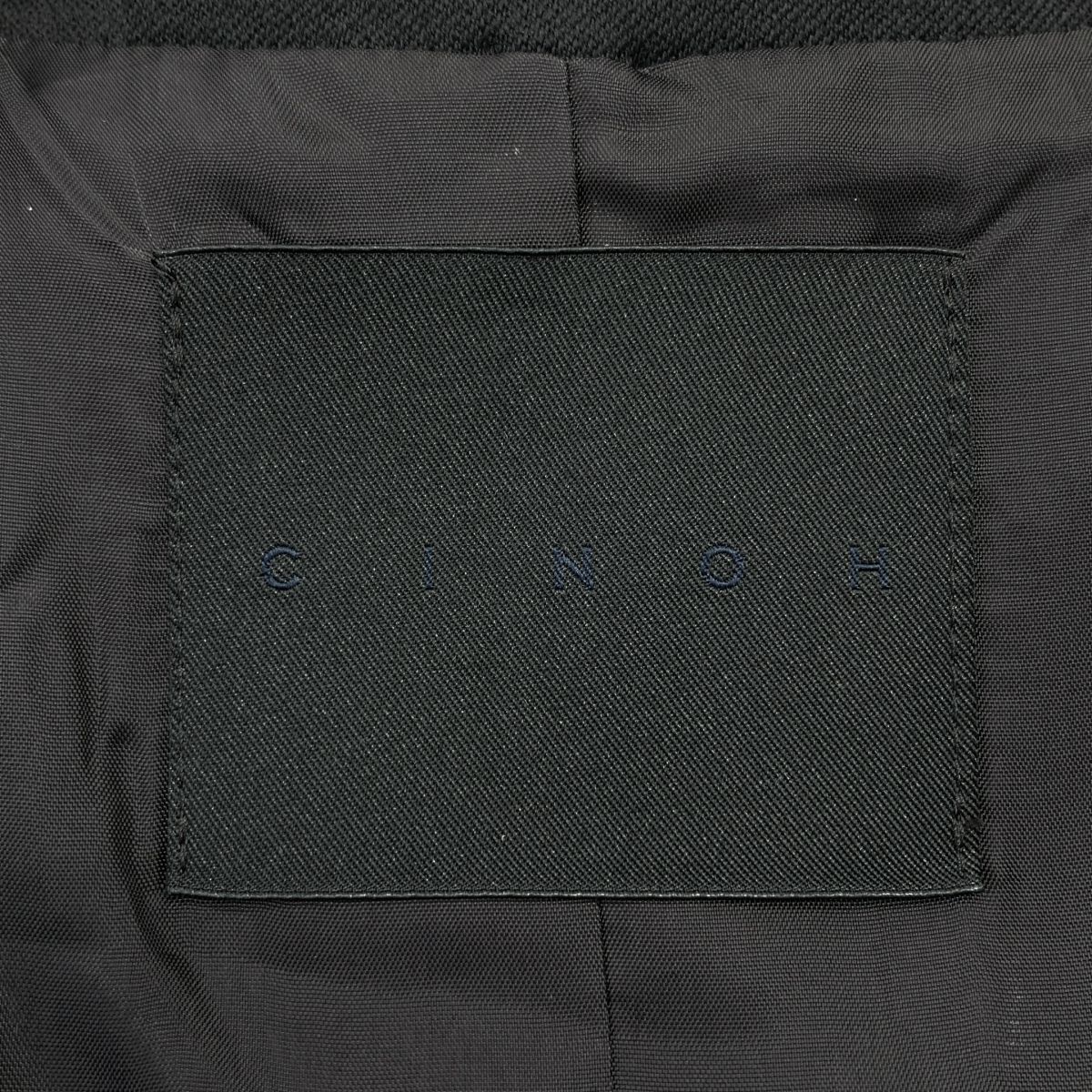 CINOH | チノ | NO COLLAR JACKET | パール 装飾 ノーカラー シングル ジャケット | 総裏地 | 38 | ブラック | レディース SIROKUMA-CORPORATION_COM