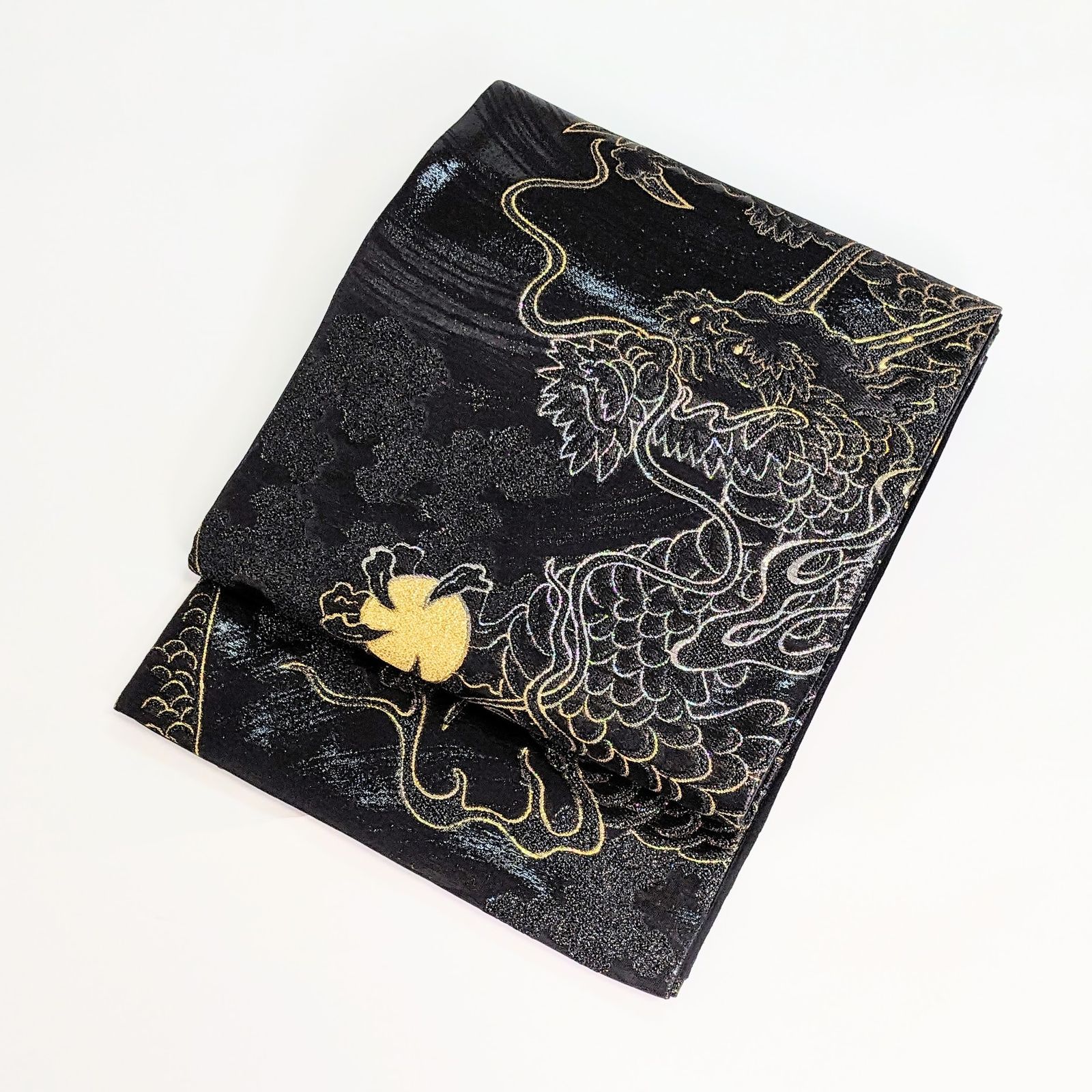 新品・仕立て上がり】正絹 袋帯 フォーマル 龍 黒 ブラック ub279 