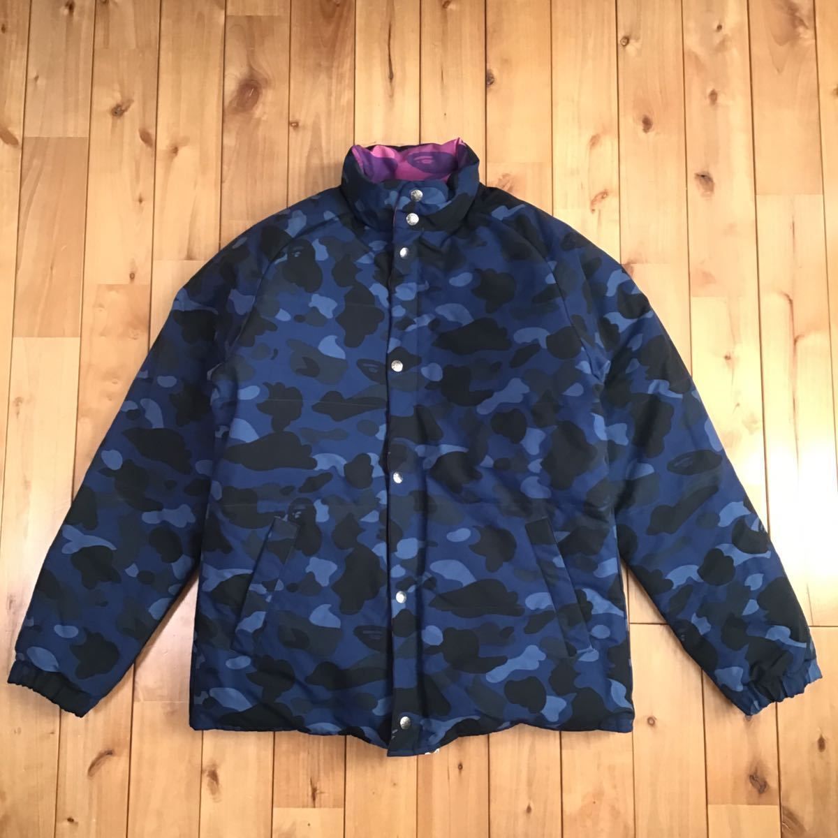 リバーシブル ダウンジャケット BAPE camo ベイプ ape エイプ 迷彩 ...