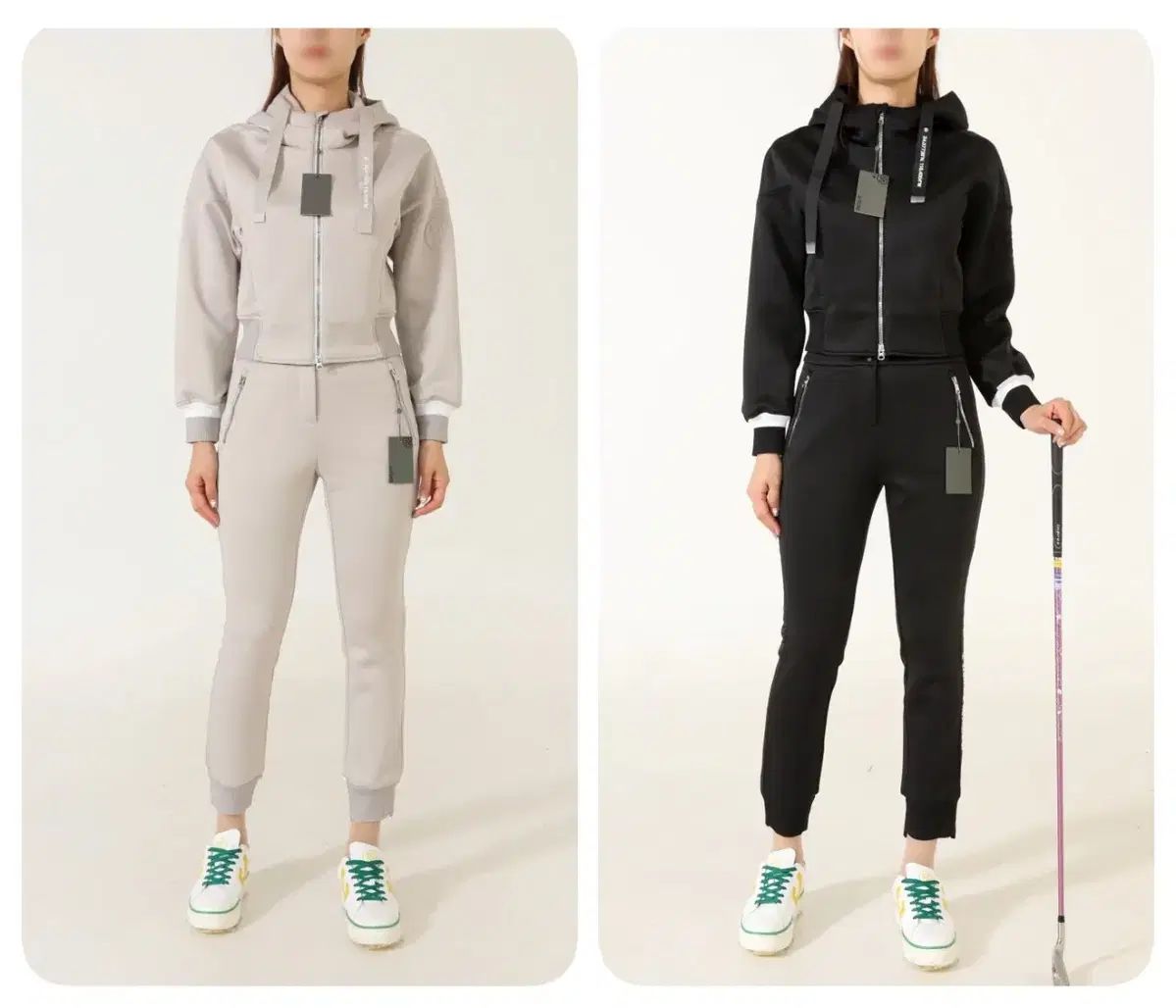 レディースゴルフウェア ミックス ジャージ ジャケット - Touchポケット ジョガーパンツ セットアップ