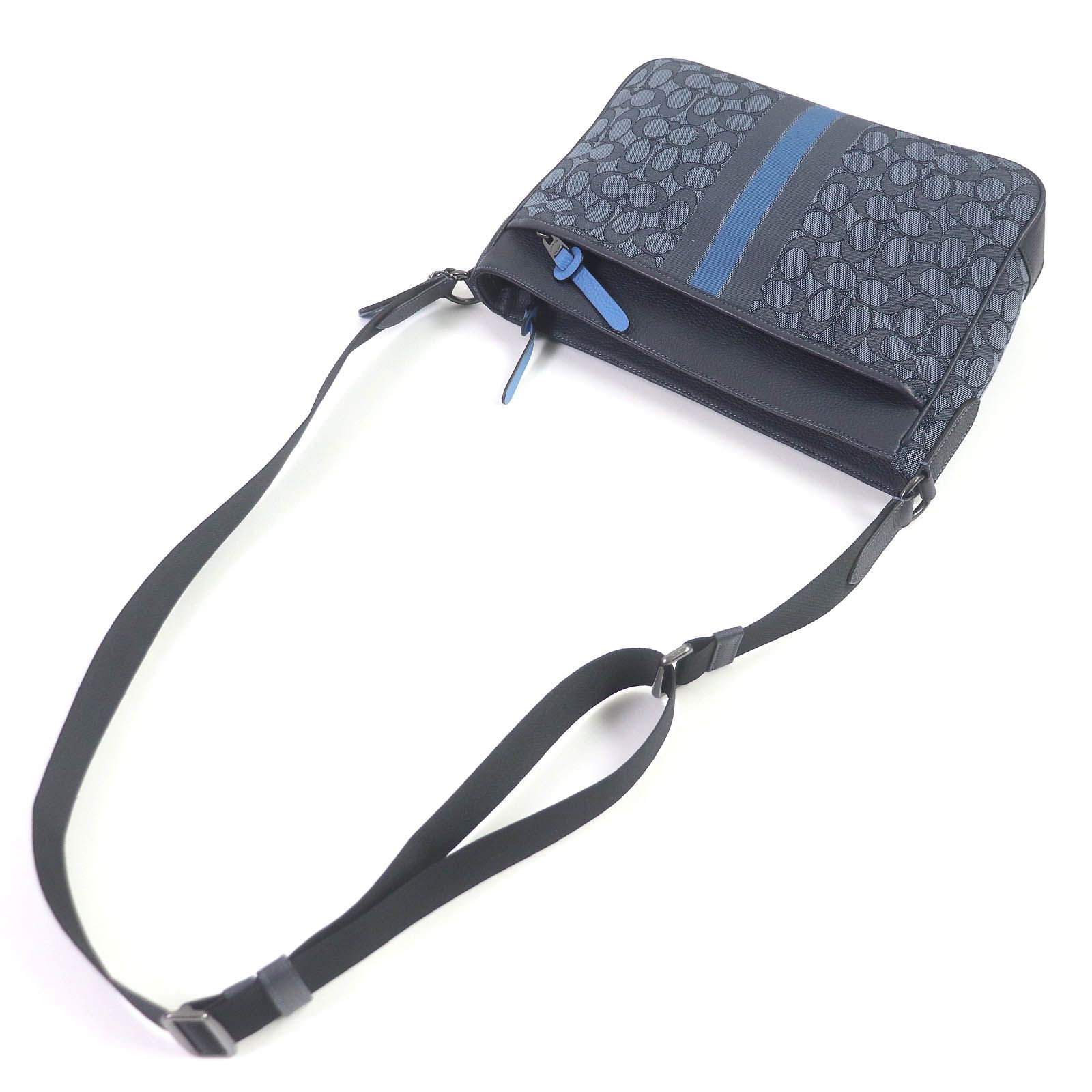 極美品□COACH コーチ C5291 キャンバス レザー トンプソン クロス