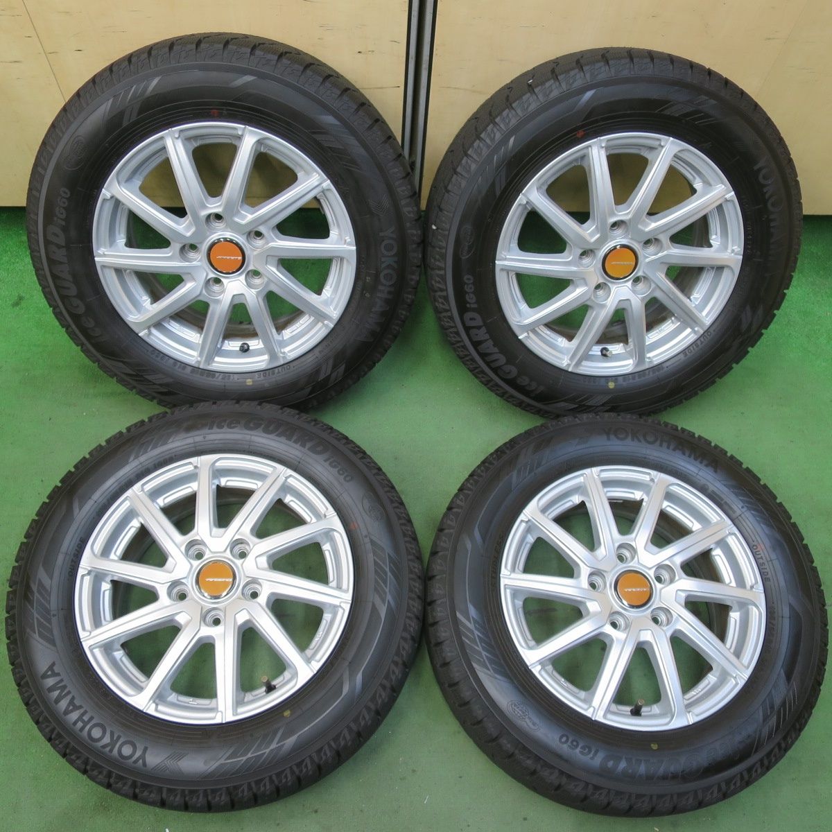 バリ溝 22年 キレイ ほぼ10分 スタッドレス 195 65R15 ヨコハマ アイスガード iG60 AIRBERG LAUREN エアベルグ ローレン 15インチ PCD114.3 5H 5093011イス