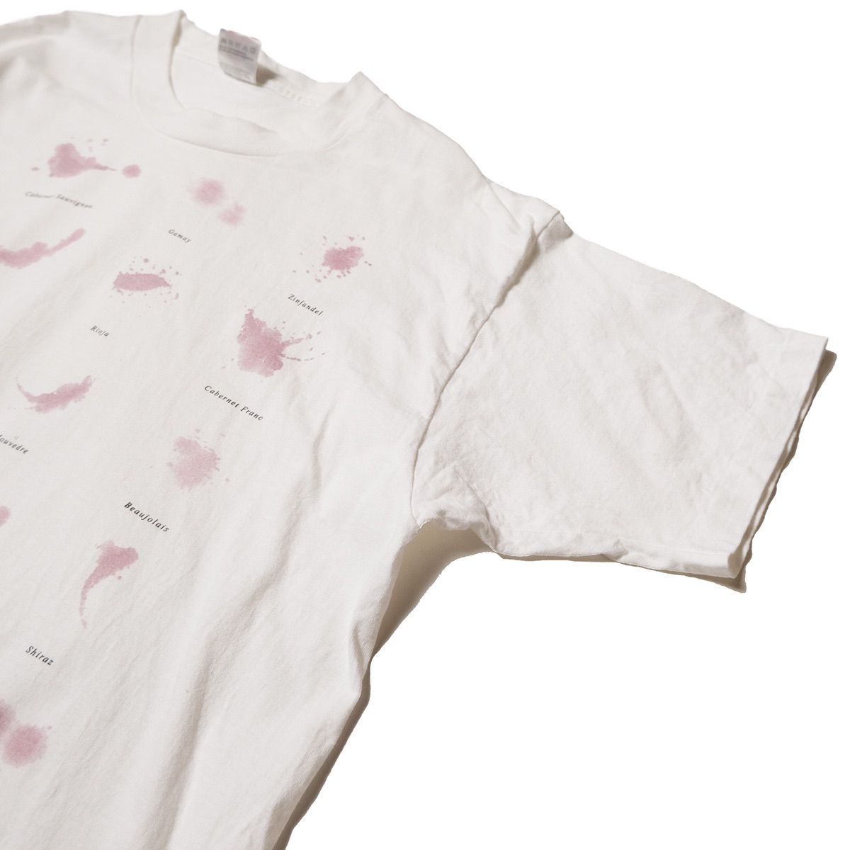 90's フルーツオブザルーム ワイン ステイン プリント Tシャツ 半袖 90's USA製 フルーツオブザルーム ワイン ステイン プリント T