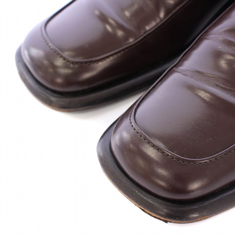 r*n様 GUCCI ローファー Gロゴ バックル スクエアトゥ ブラウン 35 グッチ ホースビット 1953〕メンズ ローファーダークブラウン